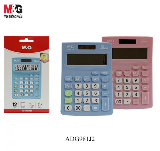 CALCULADORA M&amp;G COLOR 12 DIGITOS 10 X 15 CM.