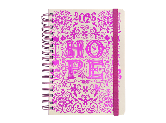 AGENDA MOOVING HOPE 1 DIA X HOJA C/ESPIRAL 15 X 21 CM.