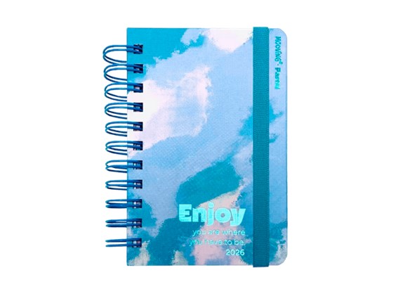AGENDA MOOVING PASTEL 1 DIA X HOJA C/ESPIRAL 10 X 15 CM.