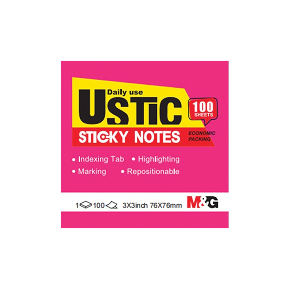 NOTAS ADHESIVAS M&amp;G FLUO 76 X 76MM X 100 HOJAS