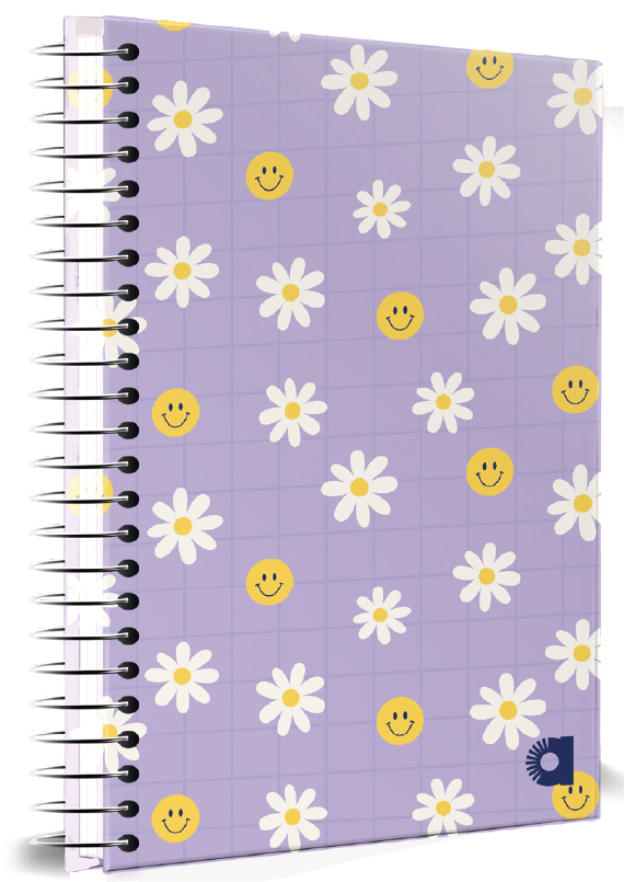 CUADERNOLA ALAMO HAPPY DAISY TAPA DURA 200 HOJAS 19 X 27CM.