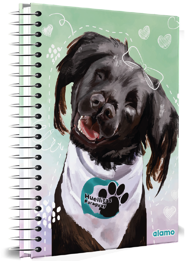 CUADERNOLA ALAMO PET TAPA DURA 200 HOJAS 19 X 27CM.