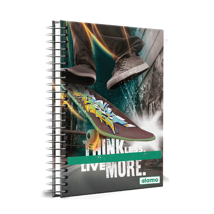 CUADERNOLA ALAMO SPORTS TAPA DURA 200 HOJAS 19 X 27CM.