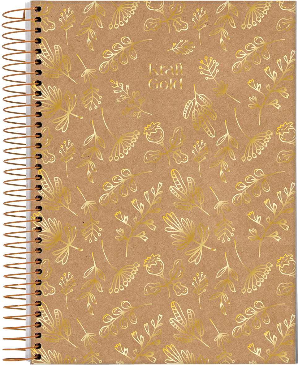 CUADERNO JANDAIA KRAFT GOLD TAPA DURA 17 X 24CM.