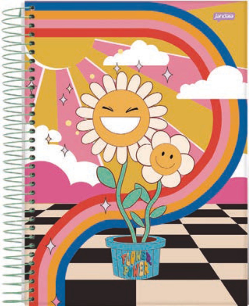 CUADERNOLA JANDAIA FLOWER POWER TAPA DURA 20 X 27CM. 80 HOJAS
