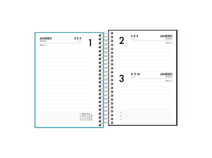 AGENDA TILIBRA NEON 1 DIA X HOJA 12X16 C/ESPIRAL