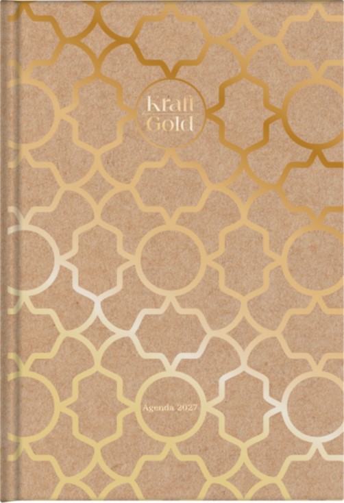 AGENDA JANDAIA KRAFT GOLD DIARIA 14x20 CM.