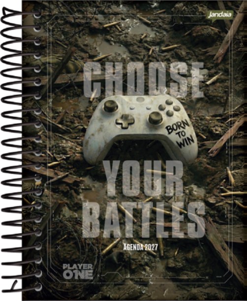 AGENDA JANDAIA PLAYER ONE DIARIA CON ESPIRAL 13x18 CM.