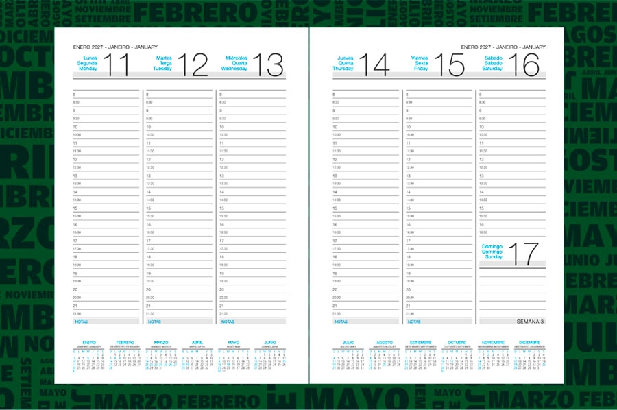 AGENDA ABZ CLASSIC SEMANAL Nº 200 16 X 22 CM.