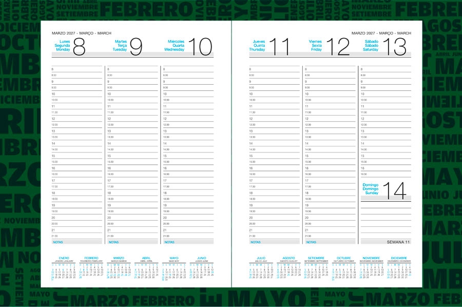 AGENDA ABZ CLASSIC SEMANAL Nº 211 13 X 19 CM.