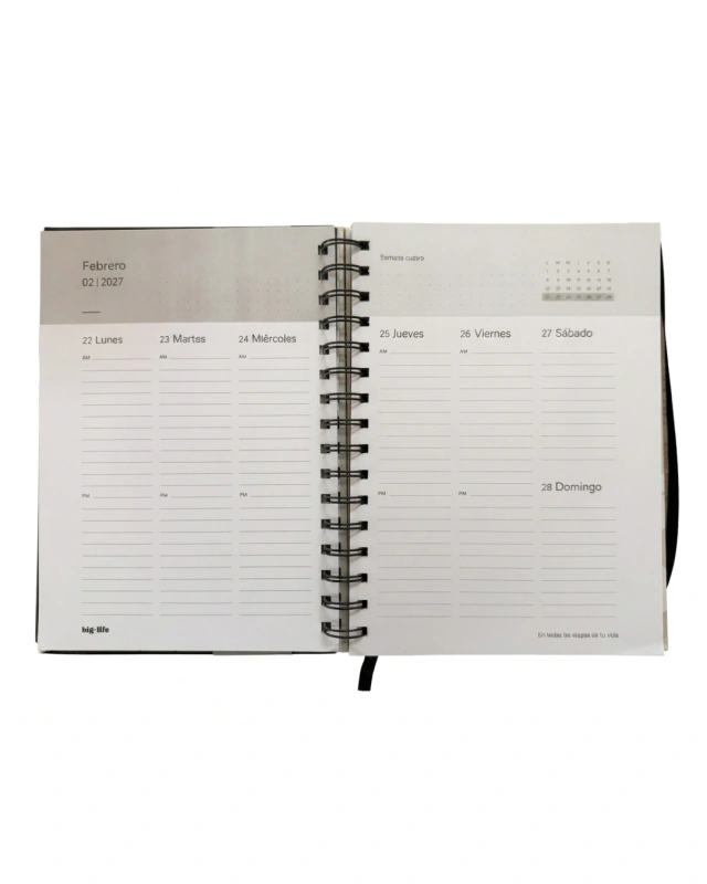 AGENDA BIG LIFE MONOCROMO SEMANAL 16x22CM.