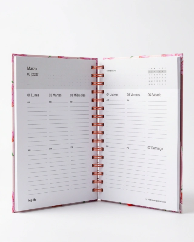 AGENDA BIG LIFE FLOWER SEMANAL 16x22CM.