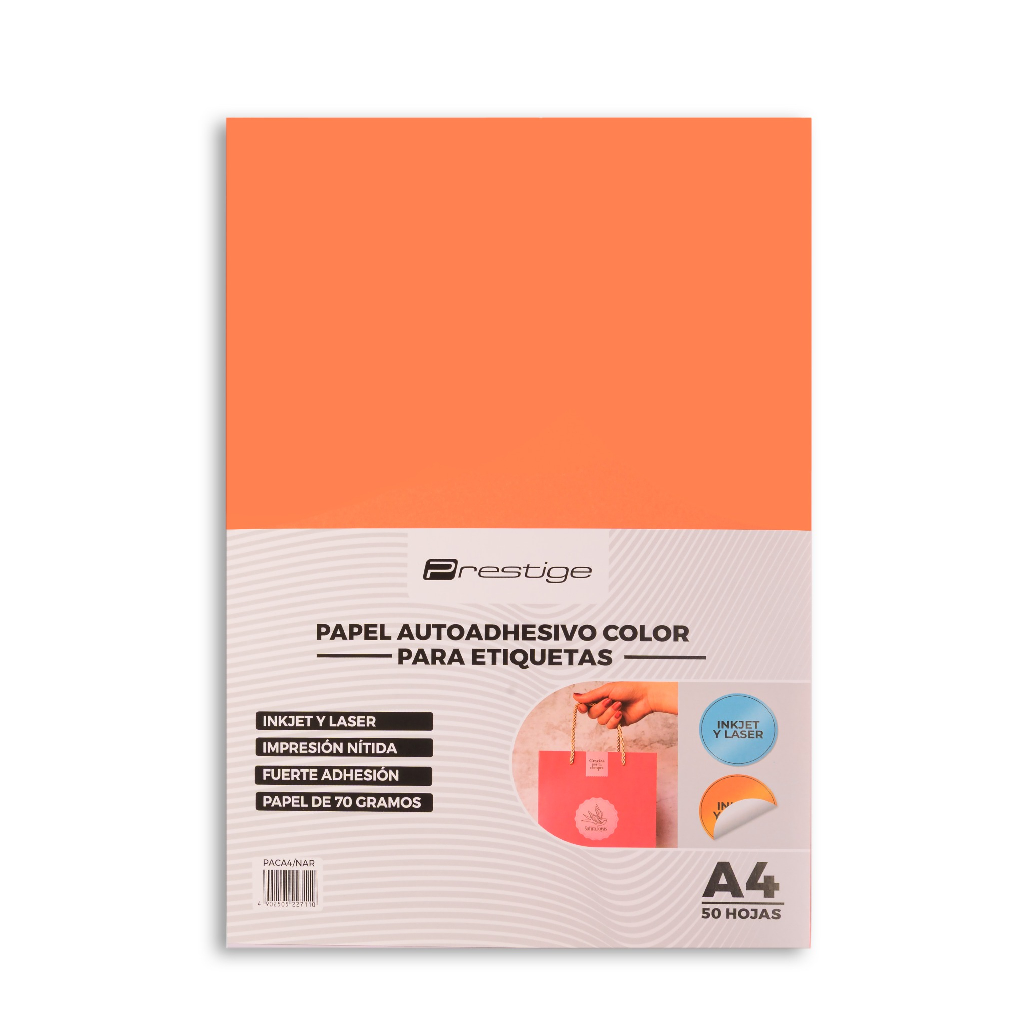 PAPEL ADHESIVO COLOR A4 PRESTIGE X UNIDAD