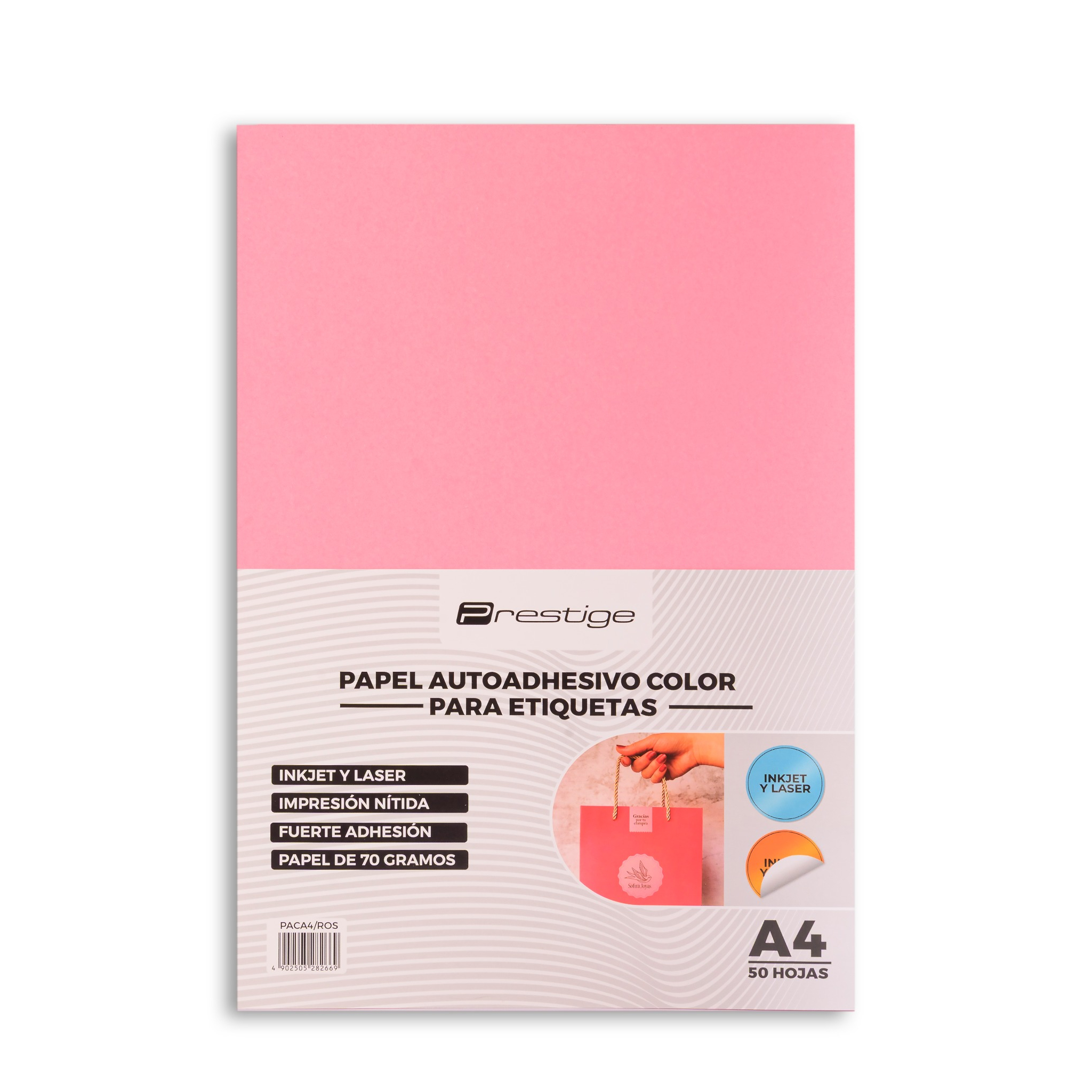 PAPEL ADHESIVO COLOR A4 PRESTIGE X UNIDAD