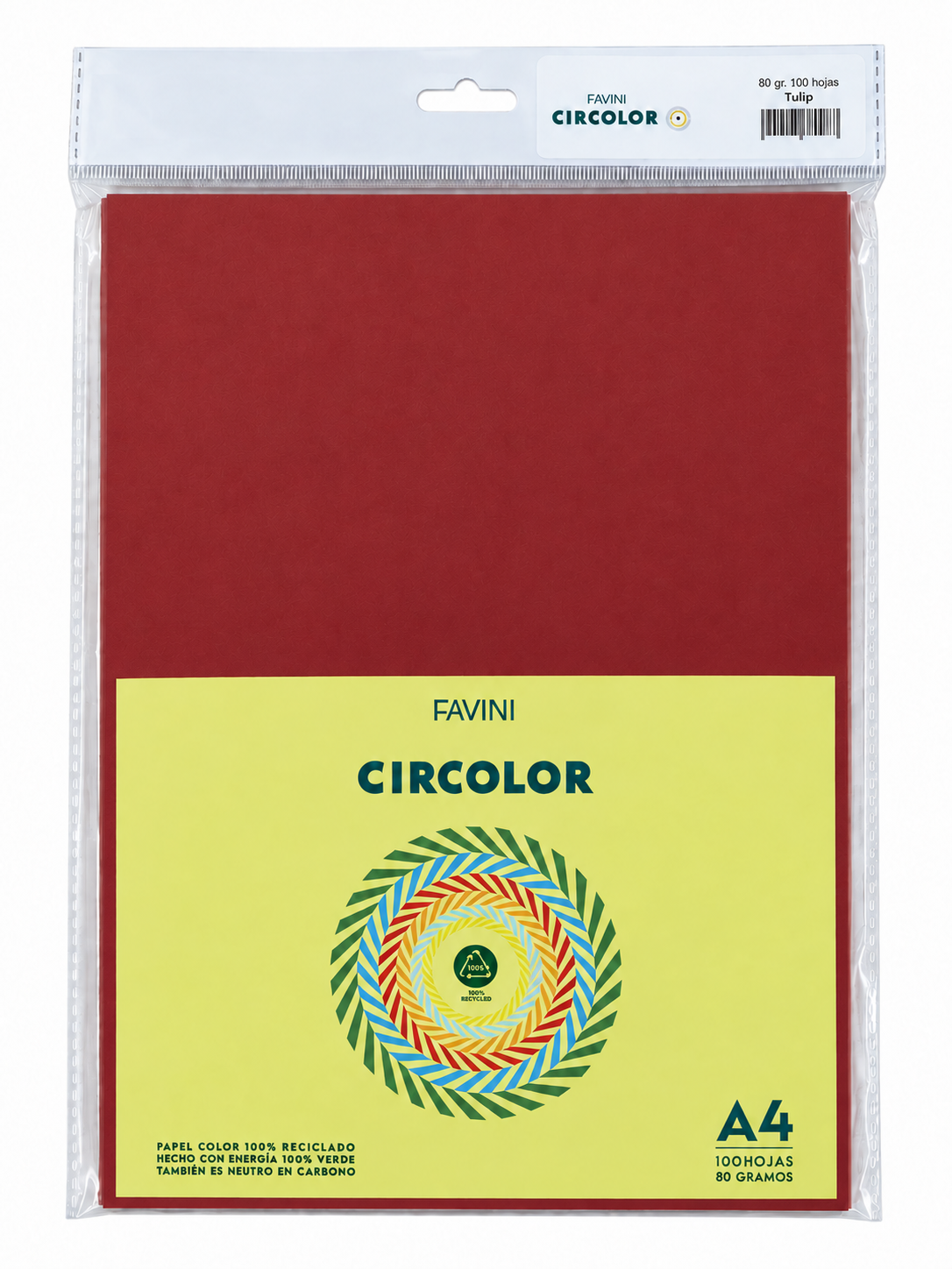 PAPEL A4 COLOR RECICLADO FAVINI X 100 HOJAS