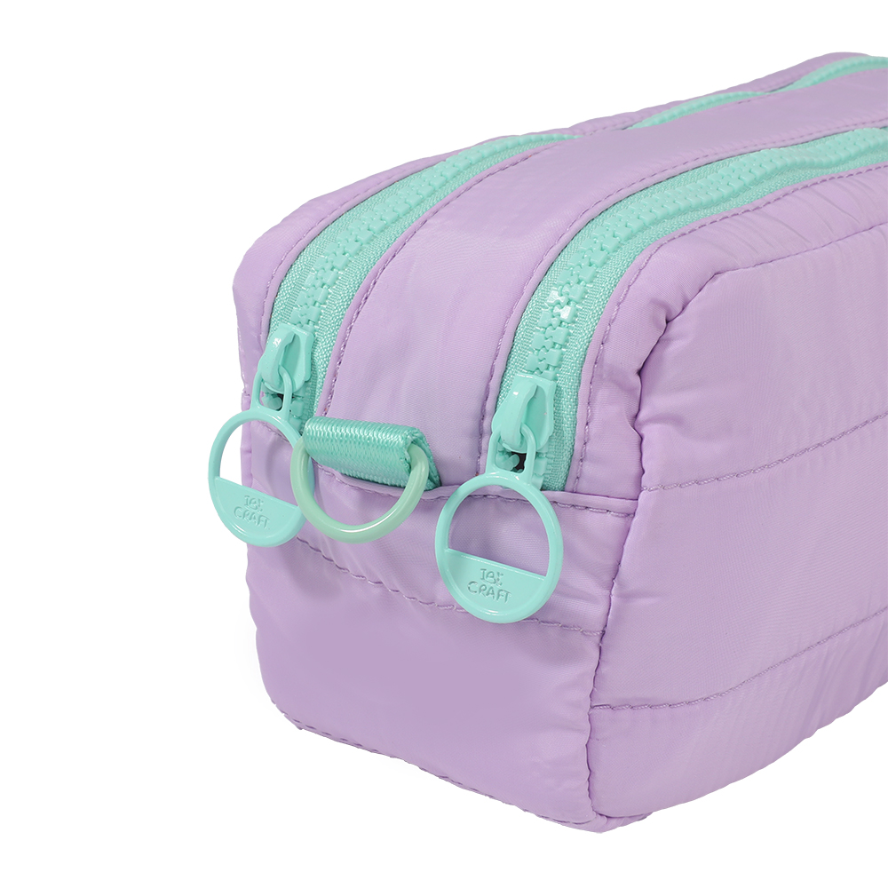 CARTUCHERA IBI CRAFT LILA 2 CIERRES 23x10x9CM.