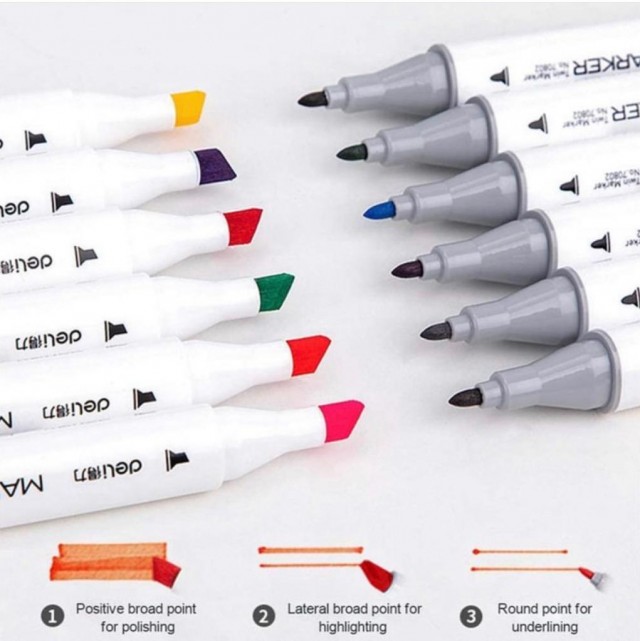 MARCADOR SKETCH DELI DOBLE PUNTA X 24 COLORES
