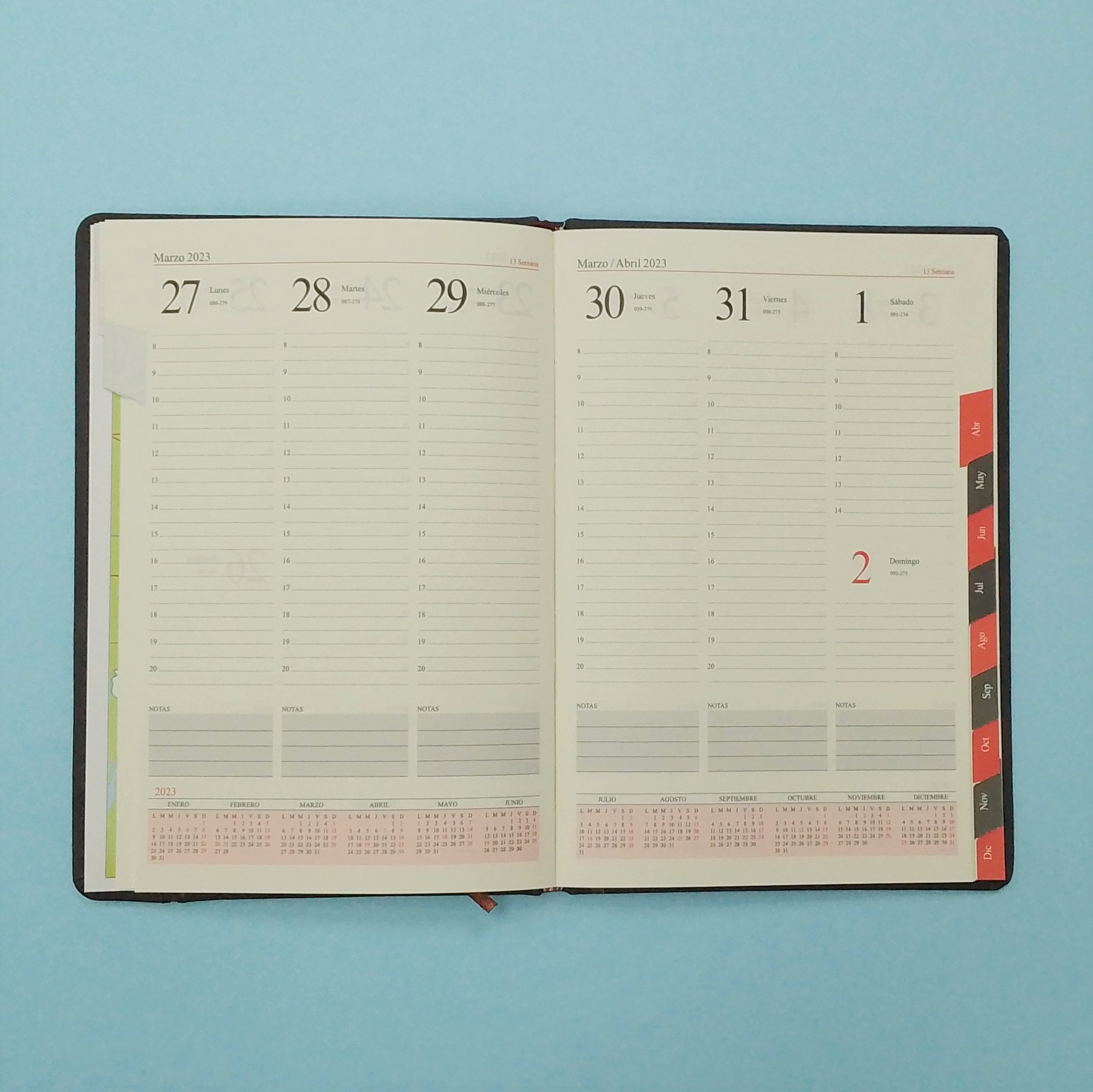 AGENDA OMEGA Nº 21 SEMANAL 14.5 X 21 CM.