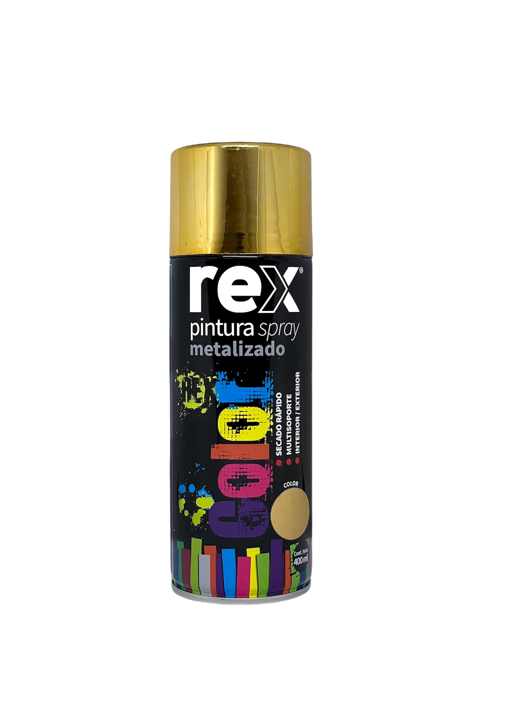 PINTURA EN SPRAY ACRILICA METALIZADA REX 400ML.