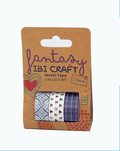 WASHI TAPE IBI CRAFT X 3 15MM X 5 MTS.