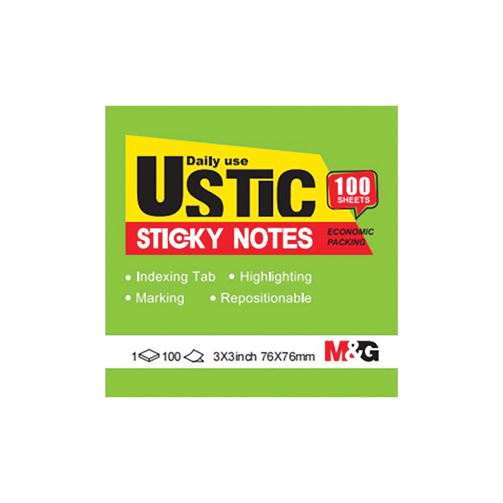 NOTAS ADHESIVAS M&amp;G FLUO 76 X 76MM X 100 HOJAS