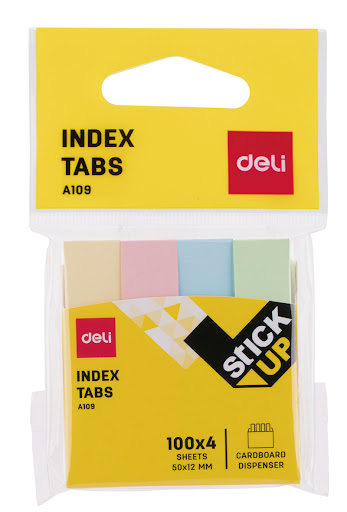 BANDERITAS DE PAPEL DELI 400 HOJAS PASTEL