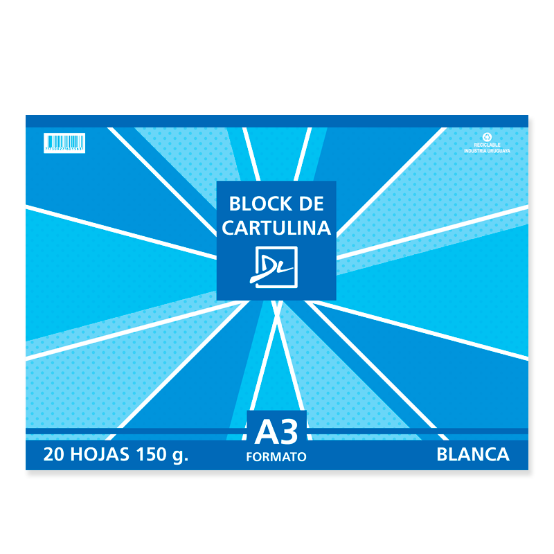 BLOCK CARTULINA DL A3 BLANCO X 20 HOJAS 