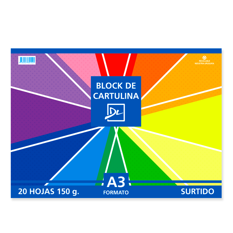 BLOCK CARTULINA DL A3 COLOR X 20 HOJAS