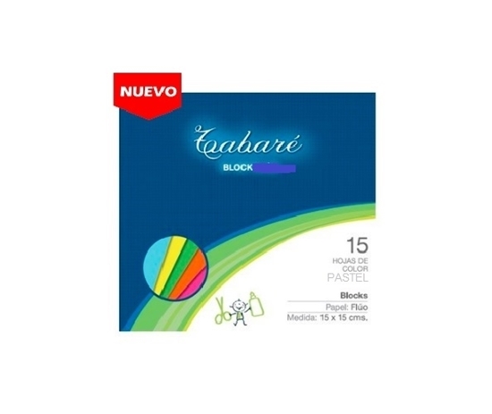 BLOCK CARTULINA TABARE FLUO 15 X 15 CM. X 15 HOJAS