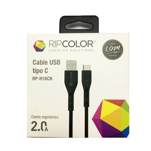 CABLE RIPCOLOR TIPO C USB 