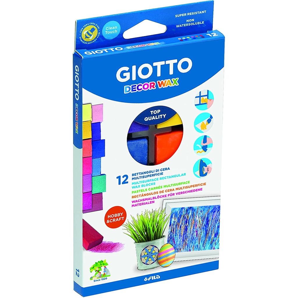 CRAYOLAS GIOTTO DECOR WAX X 12 COLORES 