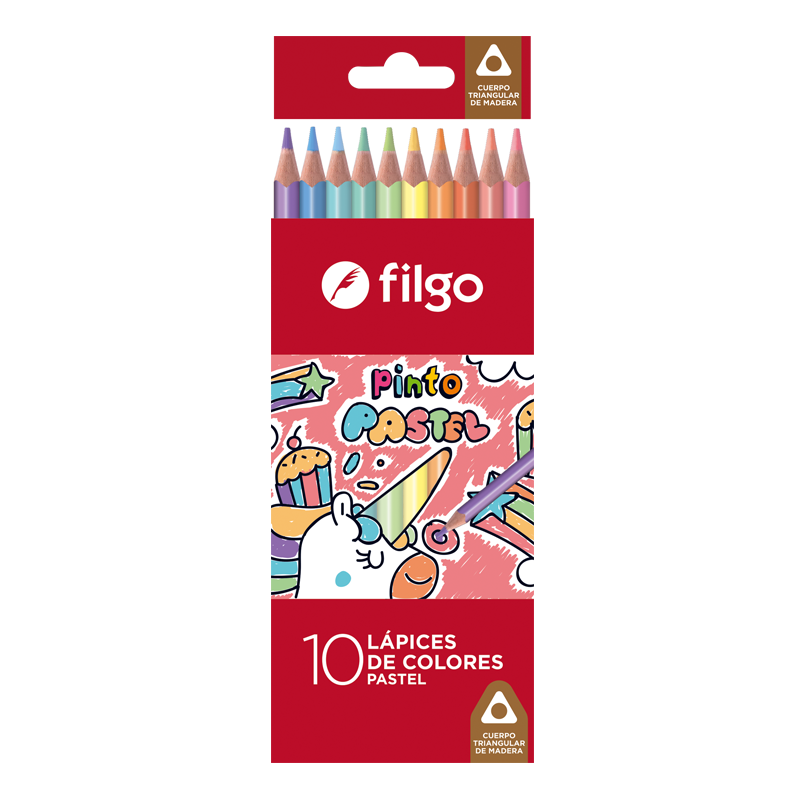 LAPICES FILGO PASTEL X 10 COLORES  