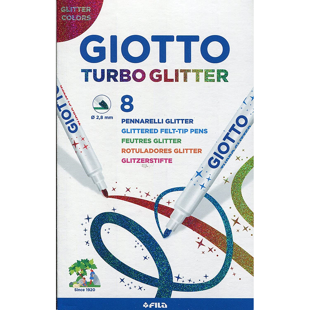 MARCADORES GIOTTO GLITTER X 8 COLORES