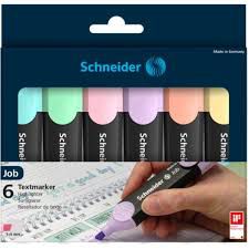 MARCADOR FLUO SCHNEIDER PASTEL X  6 COLORES