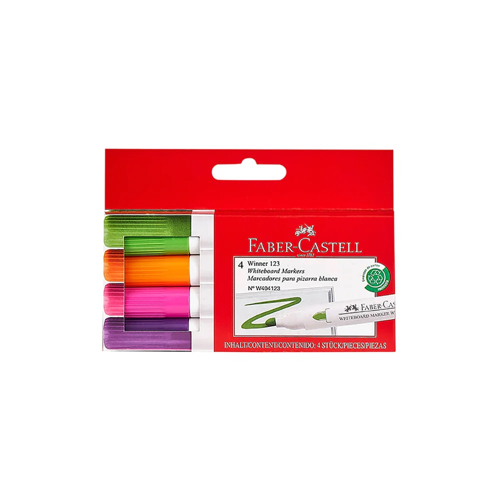 MARCADOR PARA PIZARRA FABER X 4 COLORES