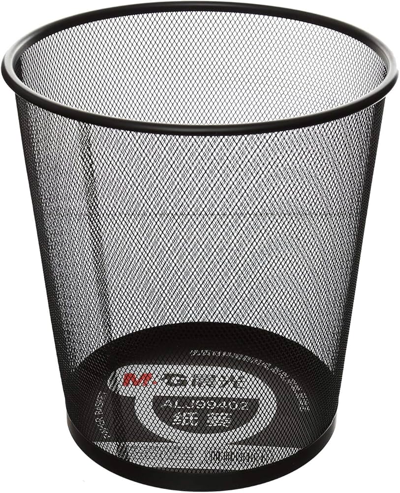 PAPELERA METALICA M&amp;G CHICA 19 X 28 CM.