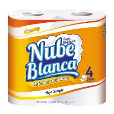 PAPEL HIGIENICO NUBE BLANCA X 4 ROLLOS