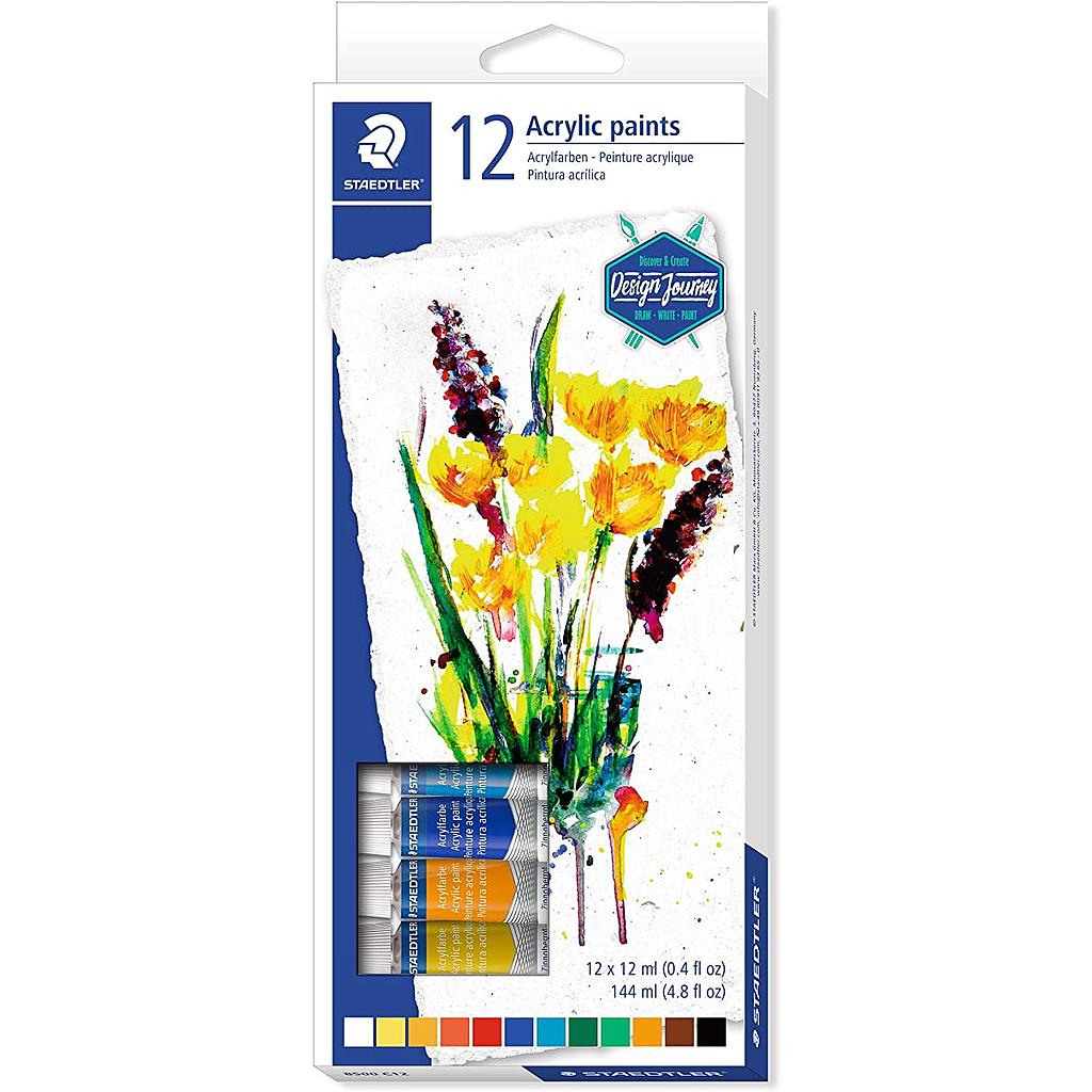 PINTURA ACRILICA STAEDTLER X 12 COLORES X12 ML.