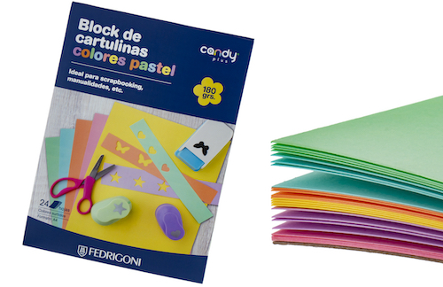 BLOCK CARTULINA A4 FEDRIGONI PASTEL X 24 HOJAS