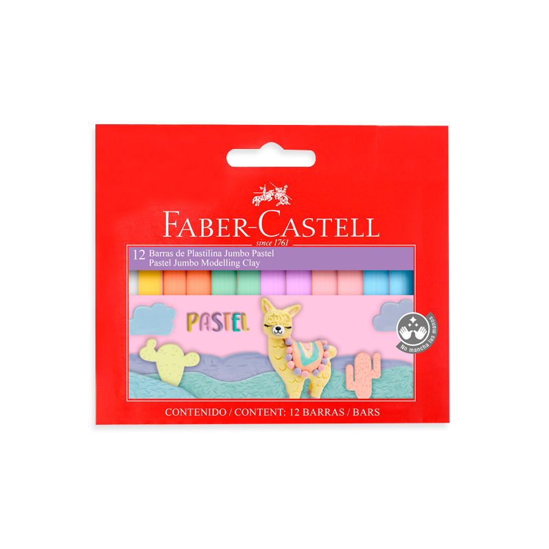 PLASTICINA FABER PASTEL X 12 COLORES 