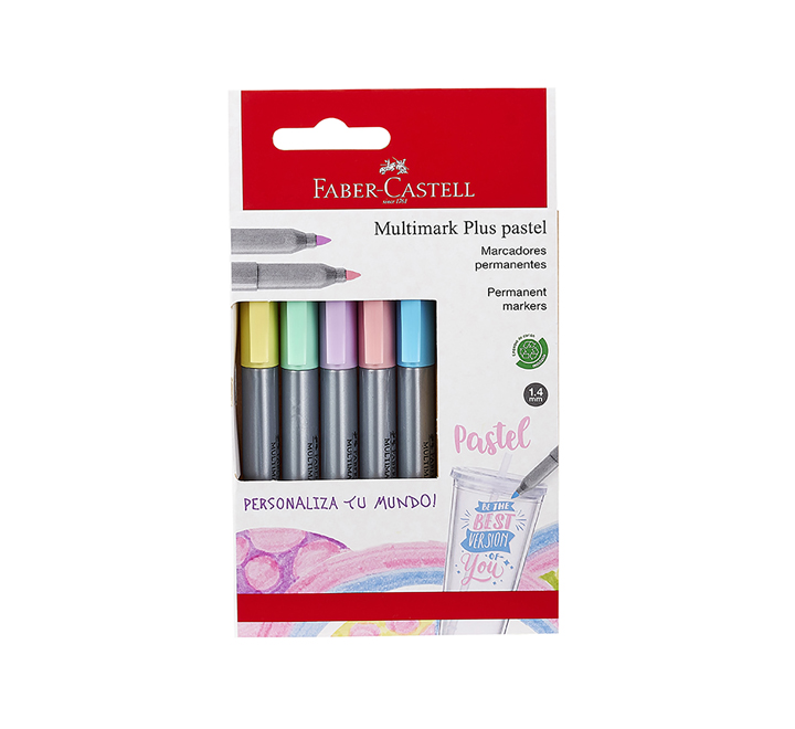 MARCADORES FABER MULTIMARK PASTEL X 5 COLORES 