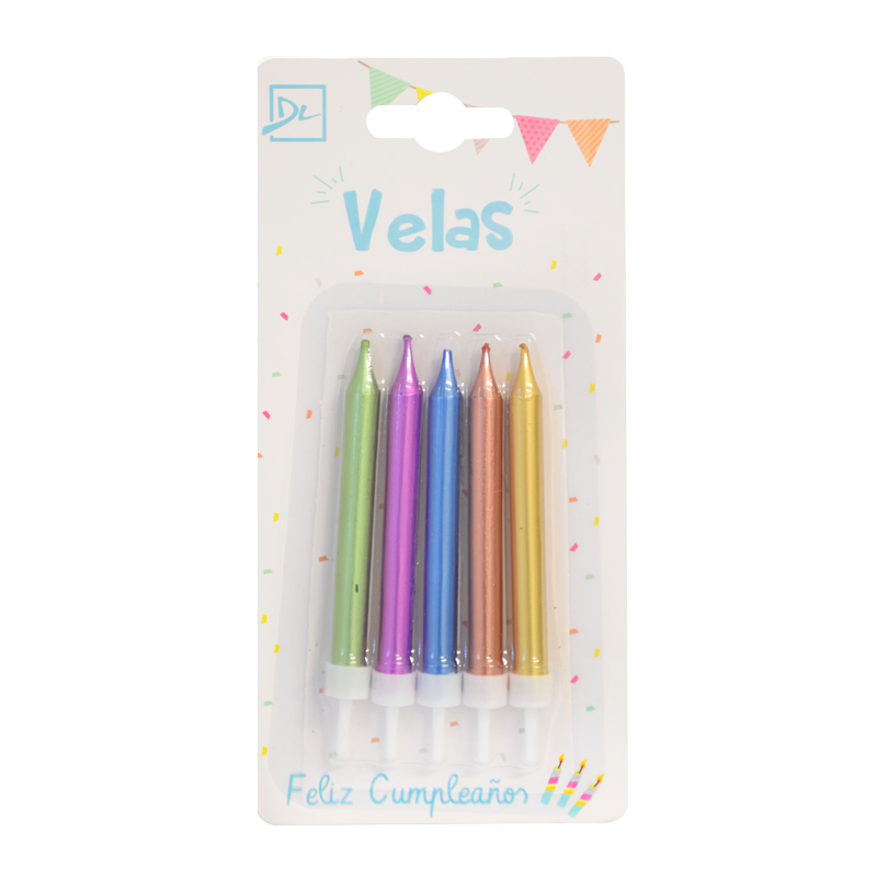 VELAS METALIZADAS X 5