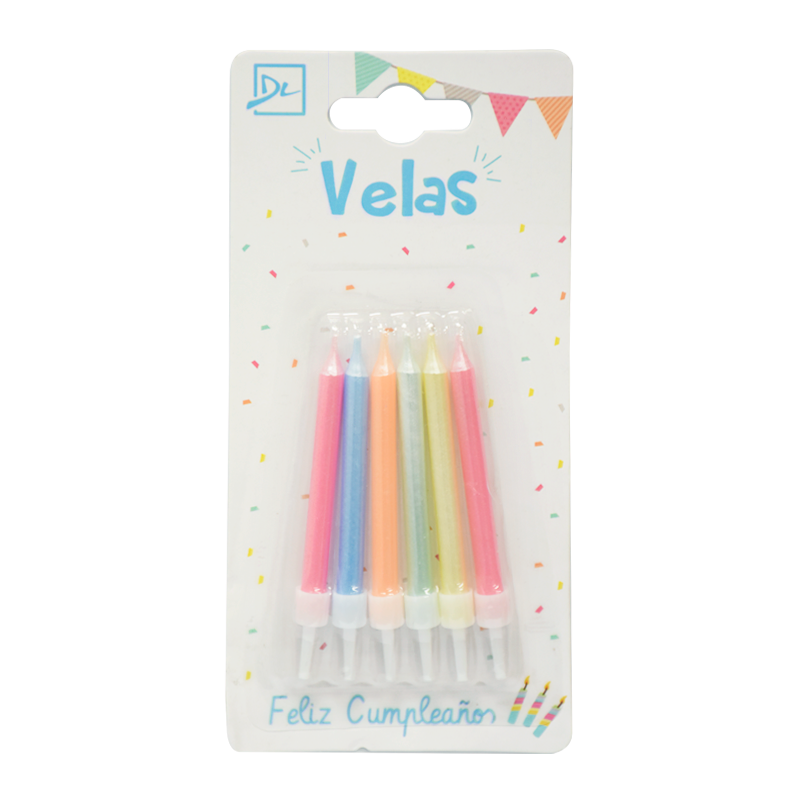 VELAS PERLADAS X 6 