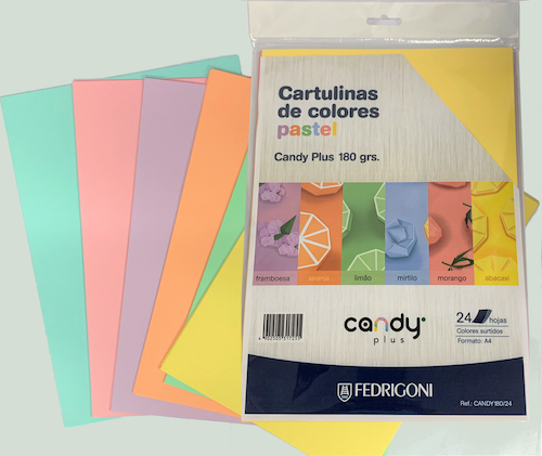 CARTULINA A4 COLOR PASTEL X 24 HOJAS