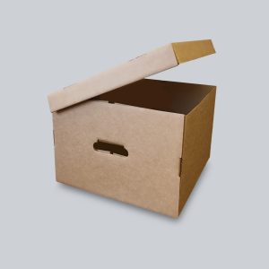 CAJA KRAFT CON TAPA Y ASA XL 38x37x27