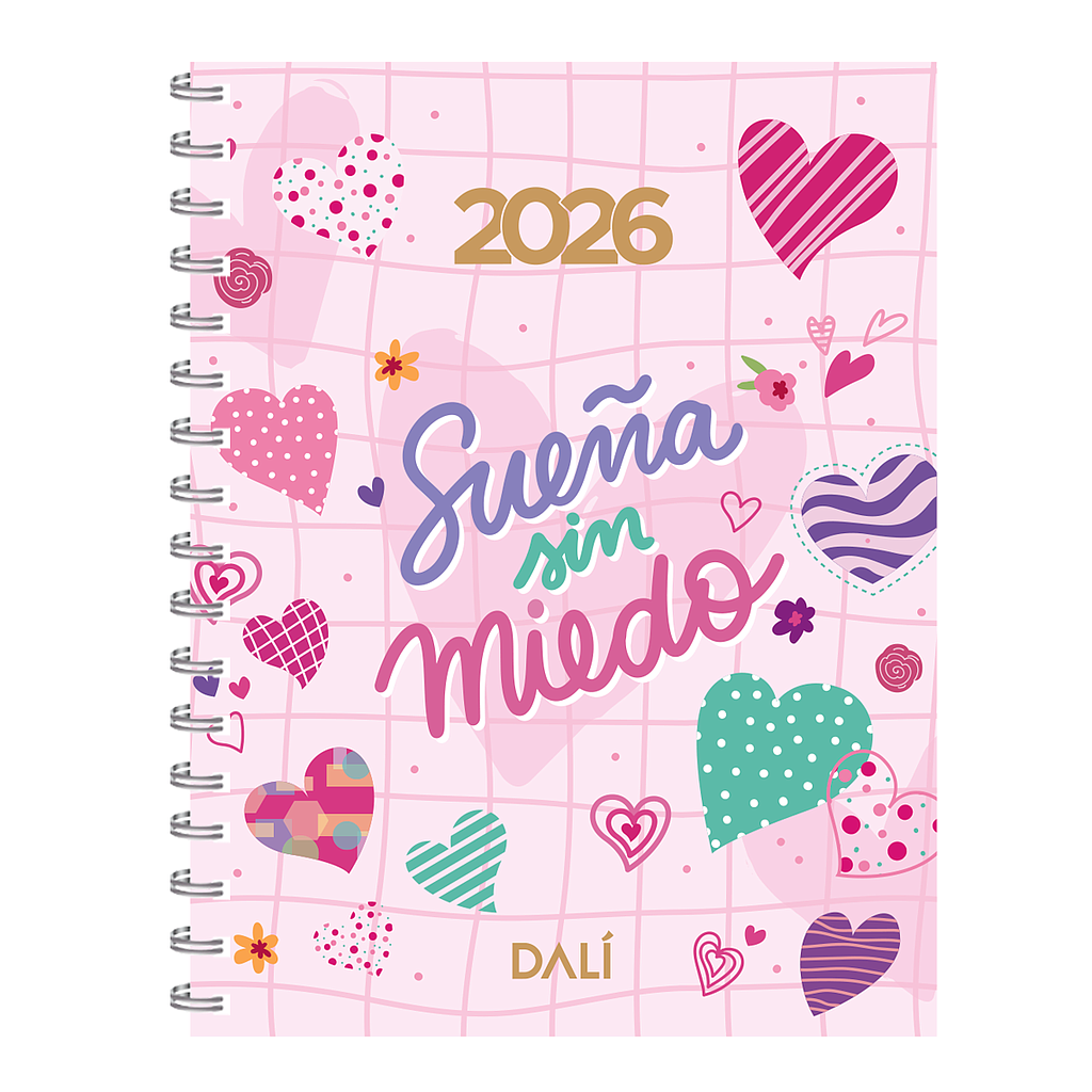AGENDA DL CORAZONES SEMANAL 18x23 TAPA DURA C/ESPIRAL