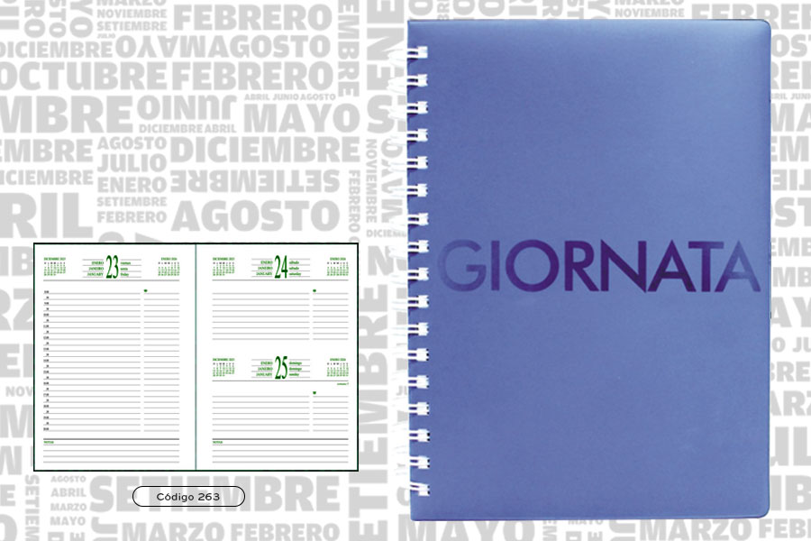 AGENDA ABZ GIORNATA DIARIA C/ESPIRAL Nº 263 16 X 22 CM.