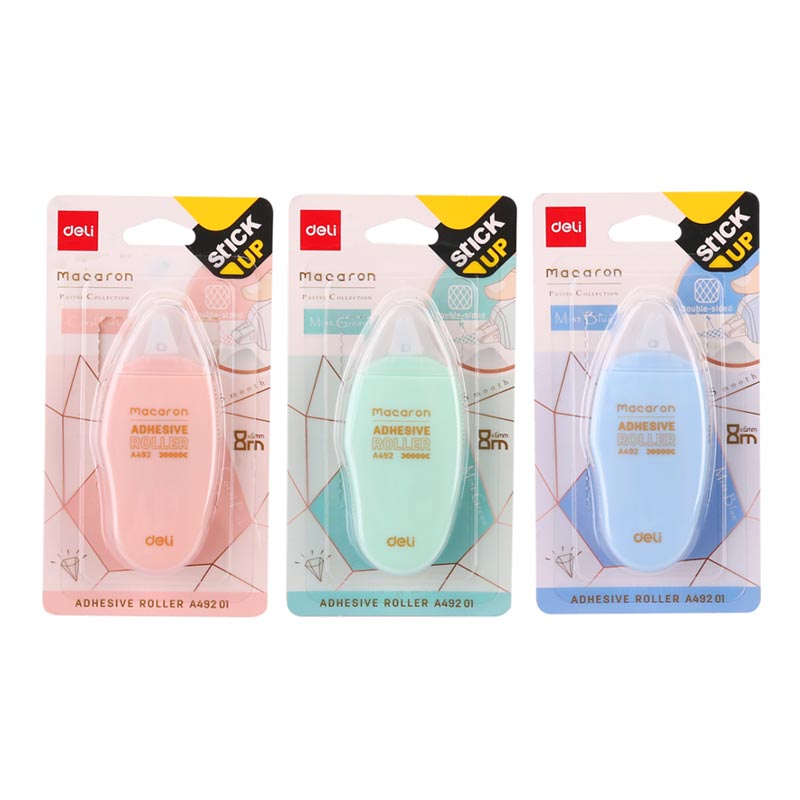 BARRA ADHESIVA ROLLER DELI 8MM X 6MTS.