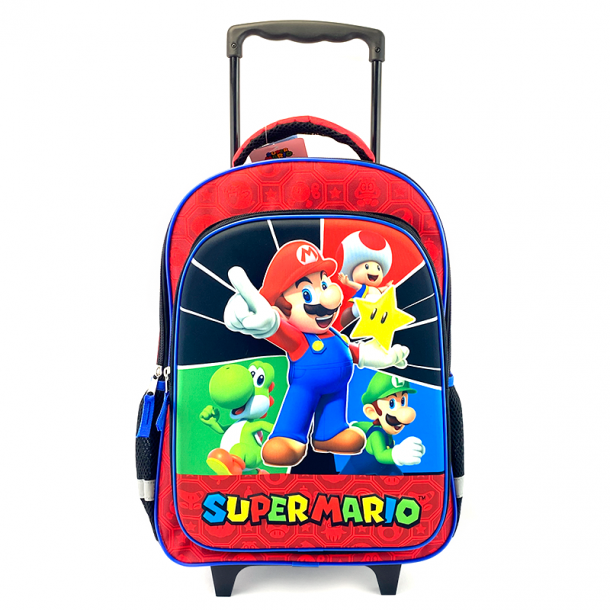 MOCHILA SUPER MARIO DE CON CARRO 46CM.