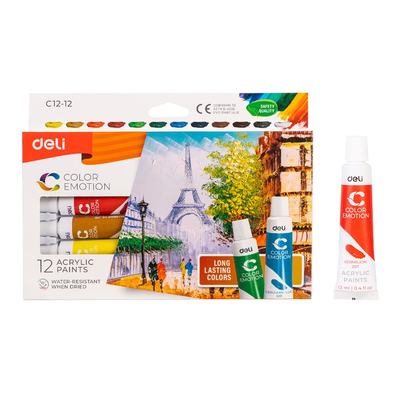 PINTURA ACRILICA DELI X 12 COLORES X12 ML.